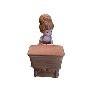 Vintage Porcelain Woman Playing The Paino